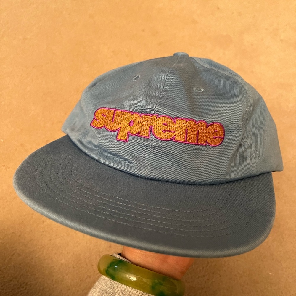 Blue supreme 6 panel hat